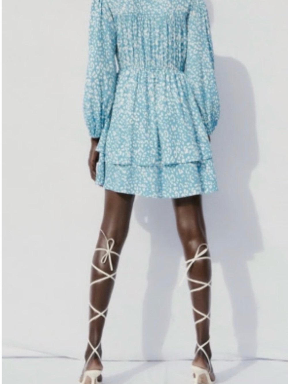 Zara Blue and White Floral Mini Dress